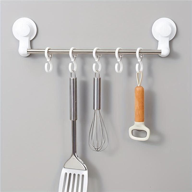 S-shaped Hook Buckles for Kitchen and Bathroom Horizontal Bar Hooks Without Drilling Plastic Clothes Hangers