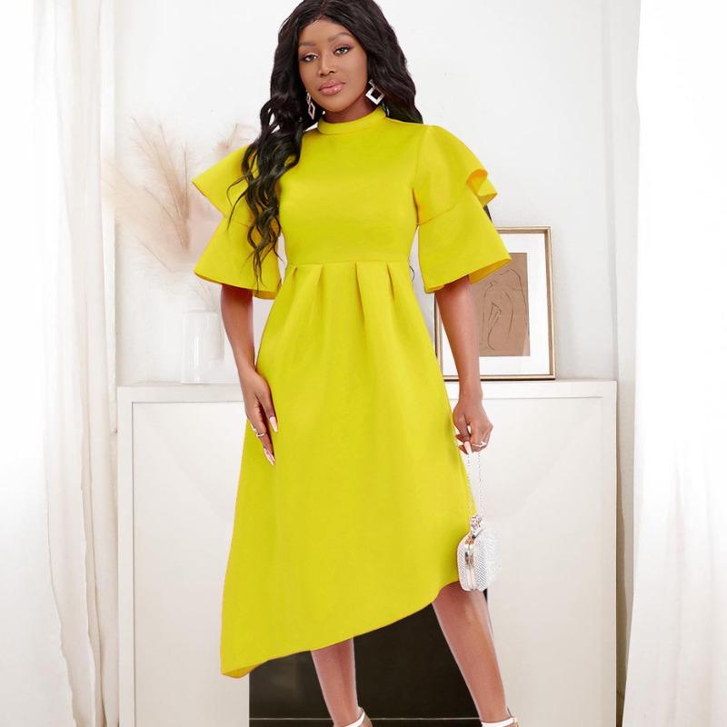 Plus Size Women's  Summer New Fashion Elegant Double Sleeve Banquet Evening Dress