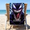 1pc Venom3 Beach Towel with Custom Name, Beach/Swimming/Bath/Picnic/Camping Towel, Suitable for Seaside Beaches