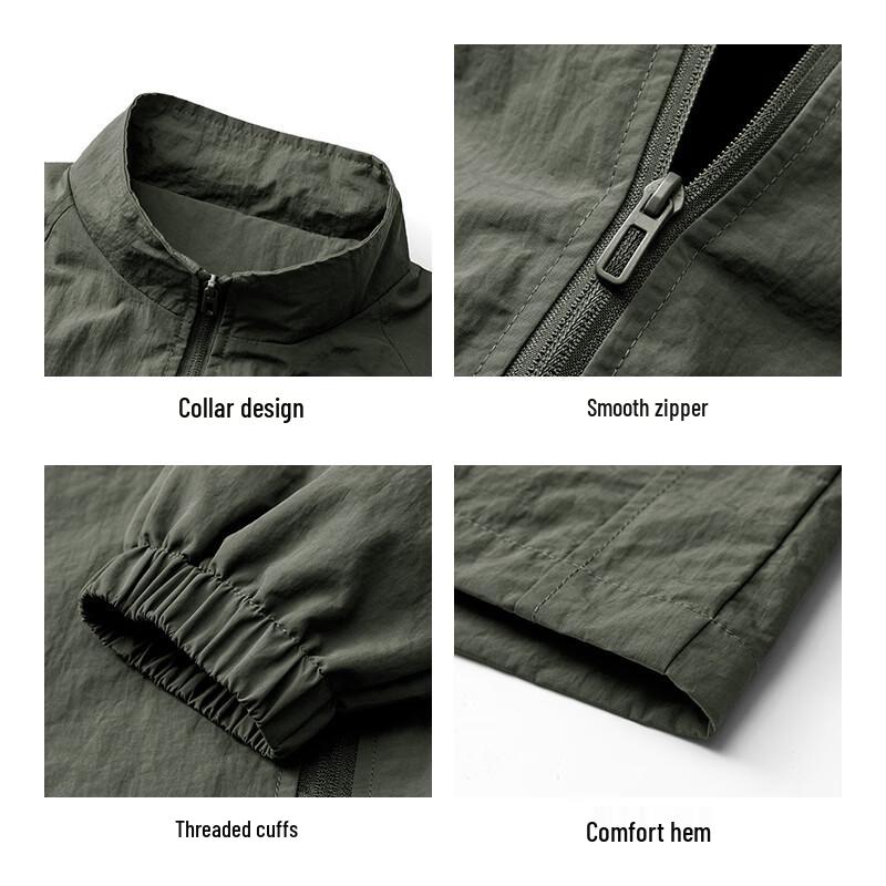 JEEP SPIRIT Men's Autumn Winter Casual Water-Resistant Windproof Stand Collar Jacket