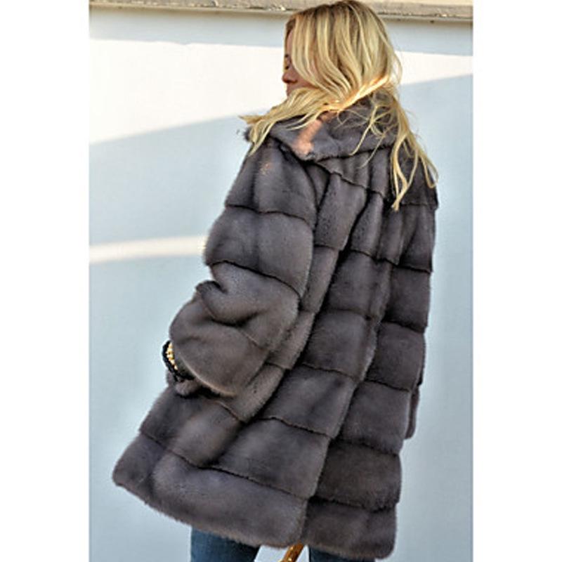 Grey Leopard Print Long-Sleeve Mid-Length Coat