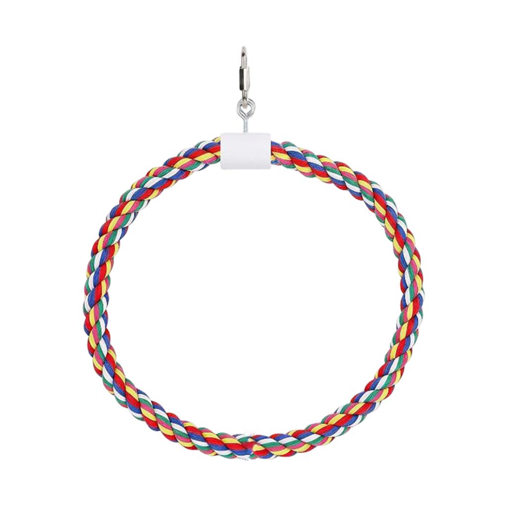 Cotton Rope Swing with Rotating and Climbing Circle for Birds