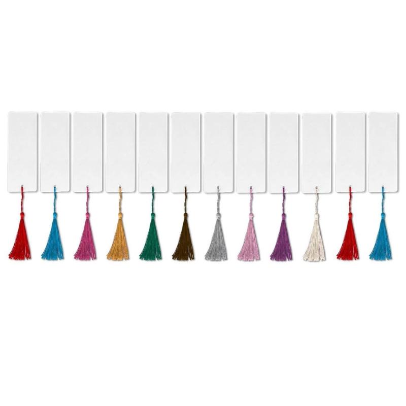 

10Pcs Blank Paper Bookmarks with Tassels 2x5.5Inch Unfinished Bookmarks White Paintable Page Marker for Art Painting 1