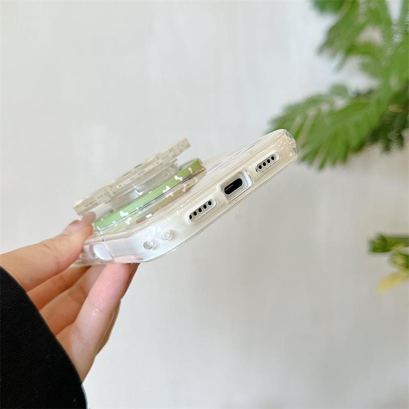 Green Polka Dot Animal Head Magnetic iPhone 17/16 Pro Max/15/14 Heart Phone Case