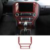 Center Console Navigation Panel Cover Trim For Ford Mustang 15+ Red Carbon Fiber