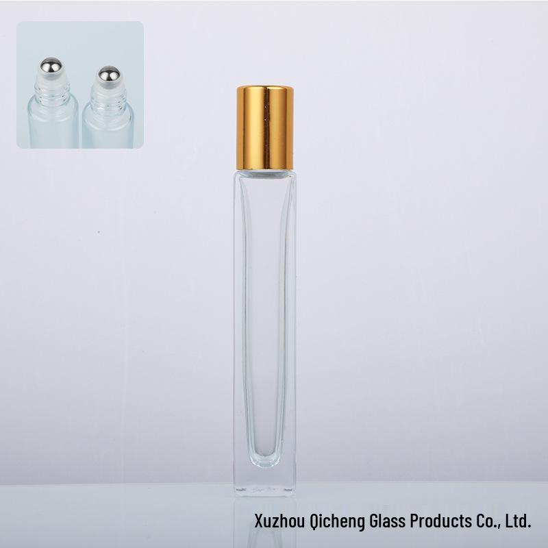 10ml Portable Glass Perfume Bottle with Spray, Roller Ball, and Lid - Silkscreen Compatible