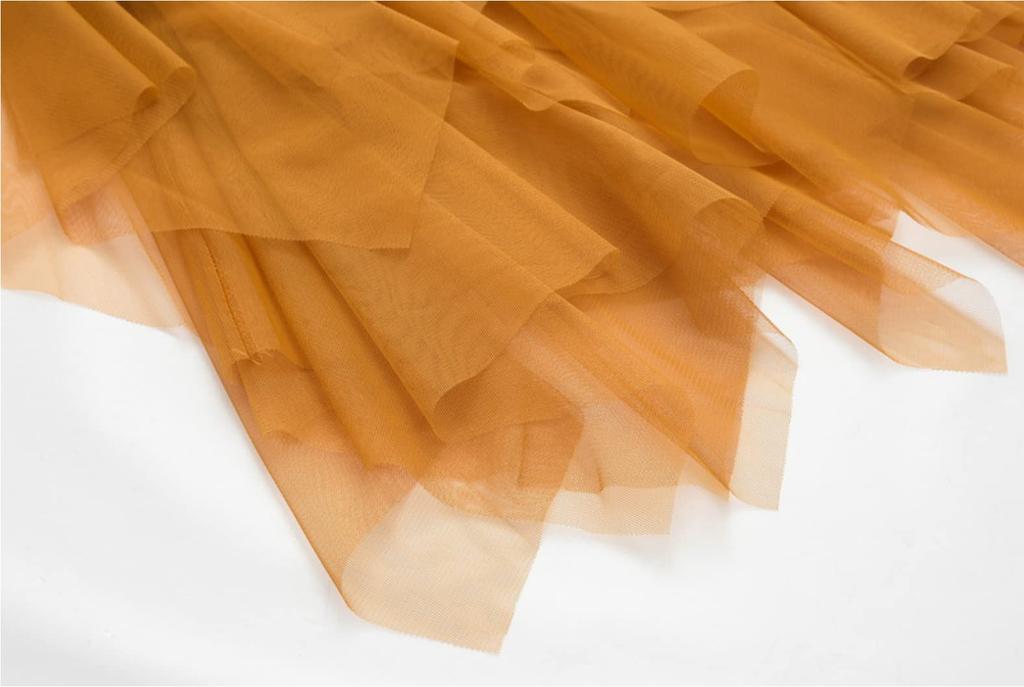 LIANFOR Long Tulle Irregular Solid Unique Elastic Perfect for Everyday Special and and Fall Free Women's Skirt, Color, High-Waisted Waist, Versatile,