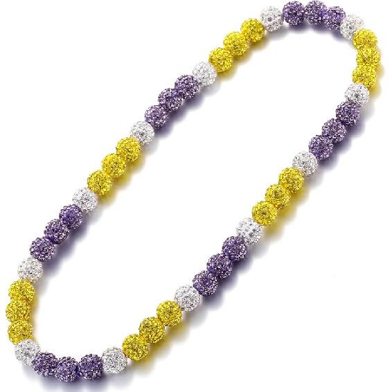 RWQIAN Baseball Beaded Necklace for Men Boys, Bling Drip Chains Inspired Accessory With Diamond Rhinestone Discoball, Jewelry Making Gift for 22inch жёлтый