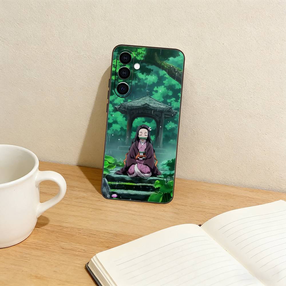 De-mon Nezuko-Kamado Slay-er Phone Case For Samsung Galaxy A73,A72,A71,A70,A53,A52,A51,Others Soft Black Cover