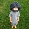 1Pcs Funny Wig Beard Knitted Hats Punk-Style Knitted Cap Hobo Mad Scientist Hip Hop Handmade Knit Warm Winter Cap Beanies Hat