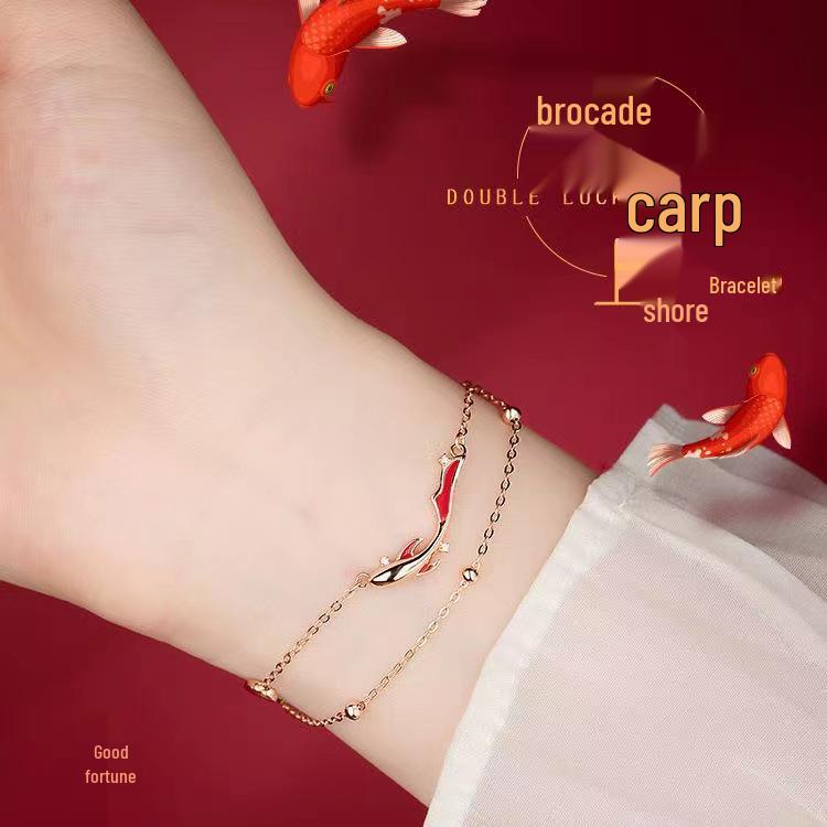 Women's Forbidden City Koi Bracelet - Gaokao & Coming-of-Age Luck, Year of the Rabbit Red String Good Luck Gift