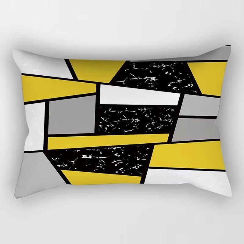 30*50cm Yellow Red Geometric Nordic Pattern Printing Simple Decoration Living Room Home Polyester Rectangular Pillowcase