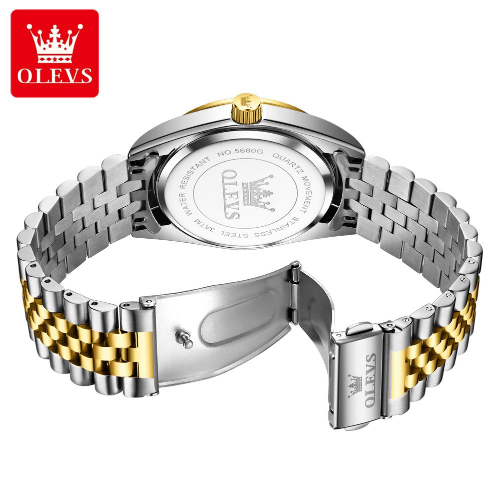 OLEVS 5680 Luxus Herrenuhr Wasserdicht Datum Mode Quarz Uhr für Mann Leuchtend Business Männliche Armbanduhr Echtes Produkt