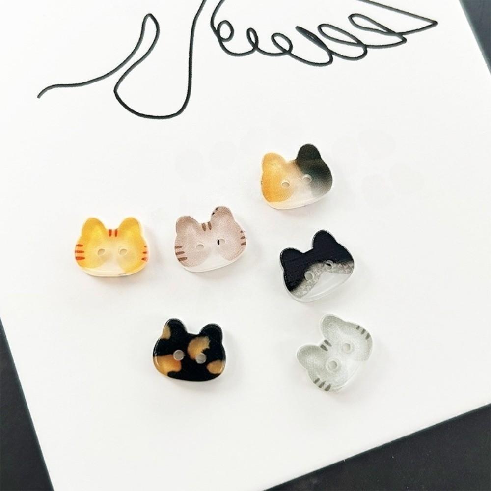 30pcs 12mm Kitty Buttons Creative Ginger Cat Buttons Calico Cat Buttons Clothes Accessories