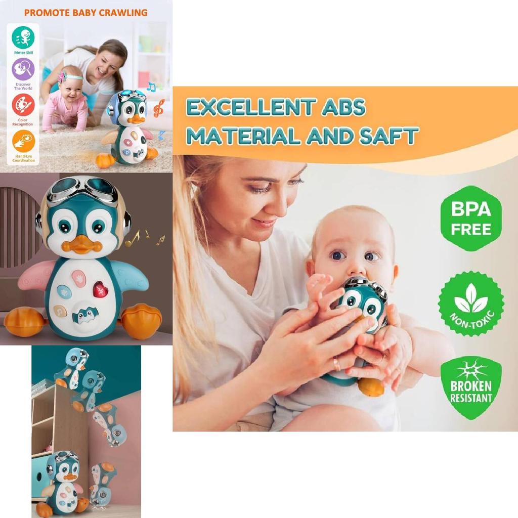 Adorable Electric Wobbling Penguin Toy With Lights And Music For Early Education