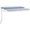 Exclusive House - Manual Retractable Awning with LED 400x350 Cm Blue and White