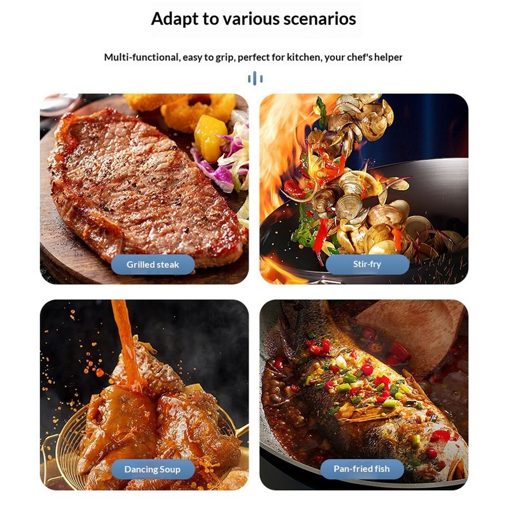 1/2pc Silicone Spatula Cooking Spoon with Wooden Handle Multi-function Spoons Nonstick Spatulas Easy to Clean for Baking Cooking