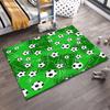 Green Soccer Field Carpet with Footballs and Sports Game Design Pattern Suitable for use as an anti-slip for living room bedroom sofas