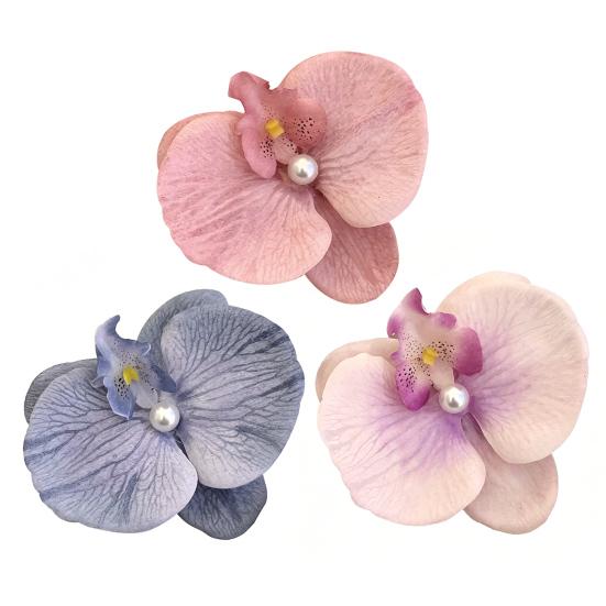 Pince à Cheveux Fille Ornement Perle Imitation Style Chinois Forme Phalaenopsis Pince à Cheveux Prise Stable Pas de Dommage Pince à Cheveux Latérale