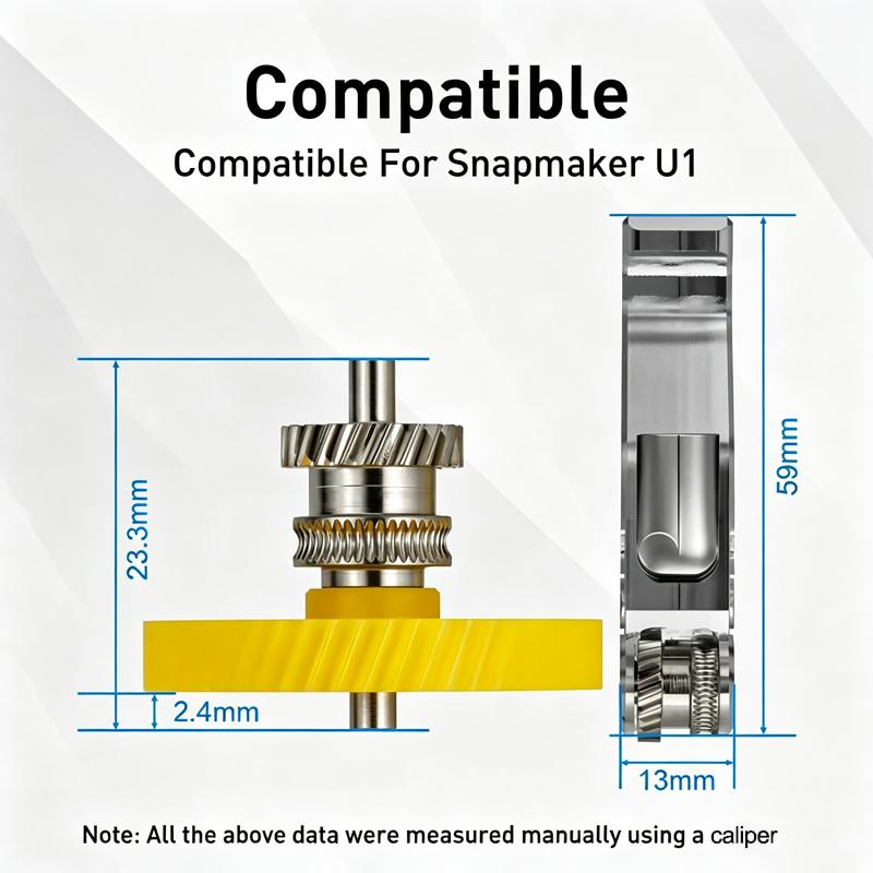 Verbessertes Extruder-Zahnrad-Kit, ERDOBERFLÄCHE, Gehärteter Stahl mit hoher Härte, DLC-Beschichtung Verschleißfest, Ersatzteile für 3D-Drucker der U1-Serie