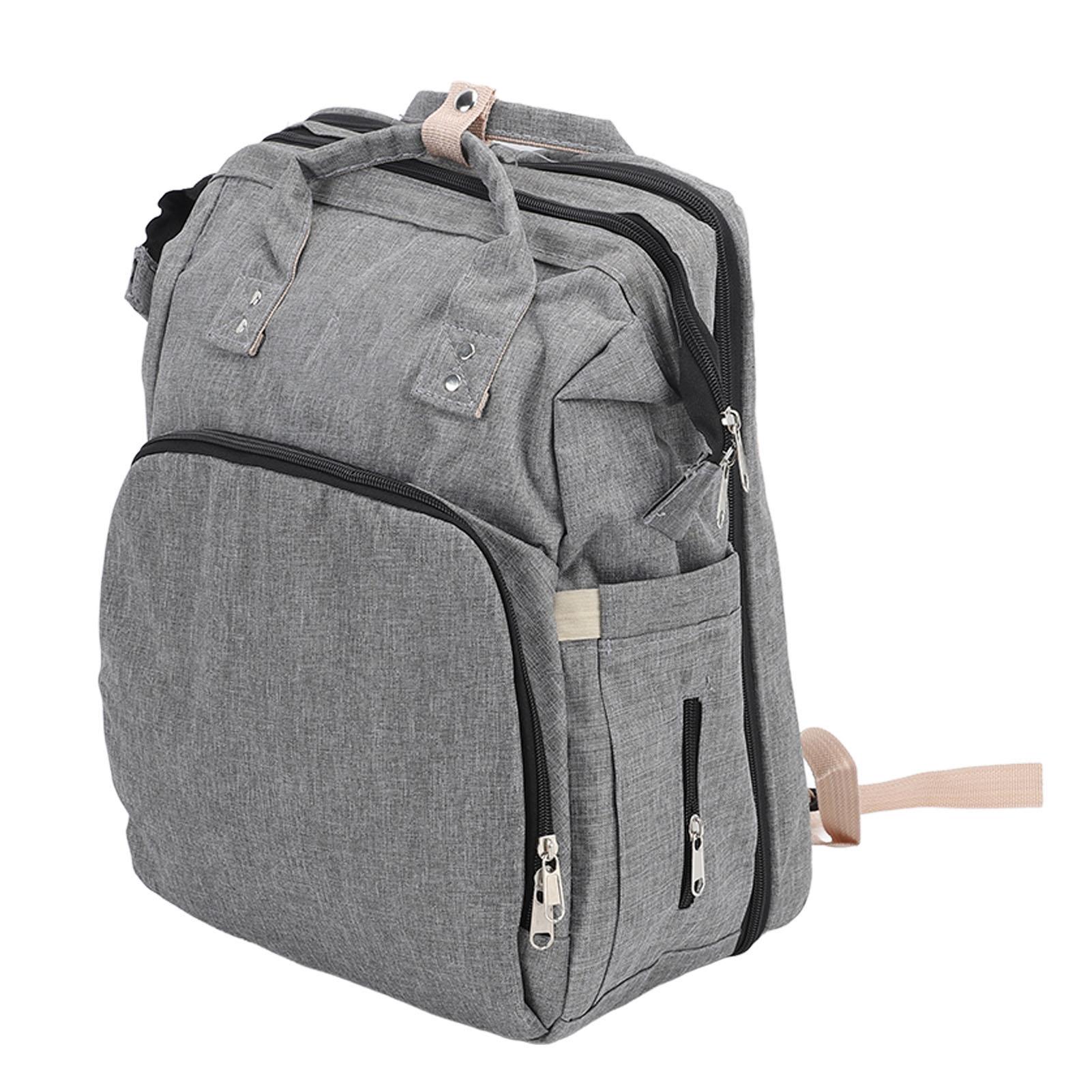 

Сумка для подгузников, рюкзак, складной, с несколькими карманами, с изоляцией для молока, утолщенная ткань Оксфорд серый