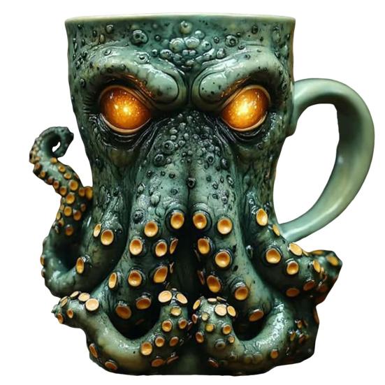 Cthulhu-Inspired Octopus Beer Mug Medieval Pirate Viking Tankard 3D Dragon Collector Cup for Bar Home Decor Unique