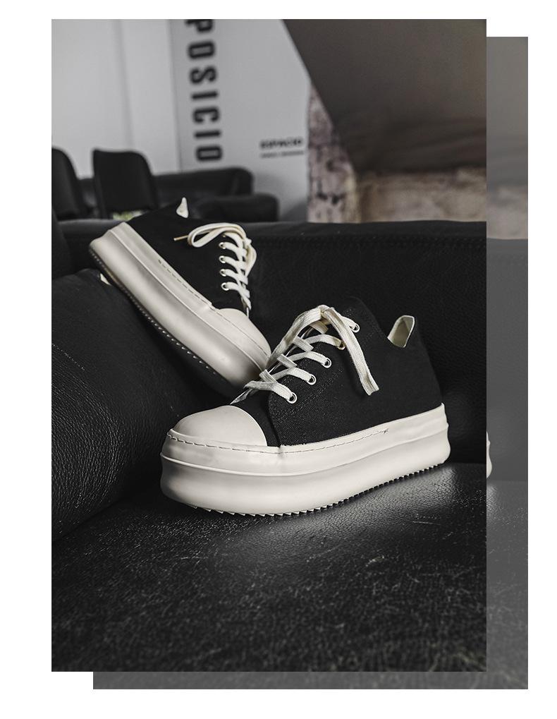 Men's Thick-Soled Height-Boost Canvas Shoes - New Casual High Street Platform Derby X273
