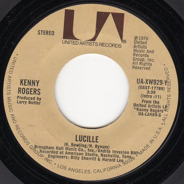 

7inch Record KENNY ROGERS - Lucille UAXW929Y United Artists 1976 US Folk Used