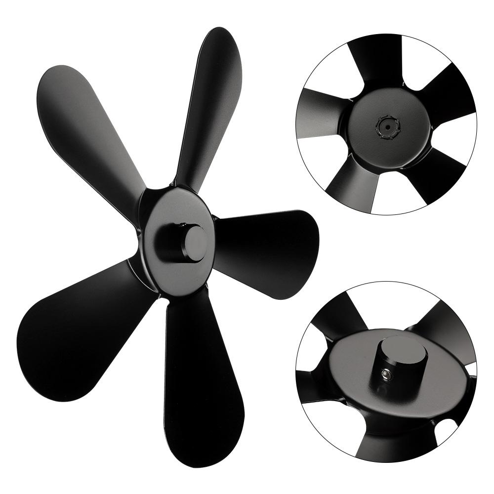 Black Power Saving Eco Fire Heat Log Burner for Heat Powered Wood Stove Fan Fireplace Fan