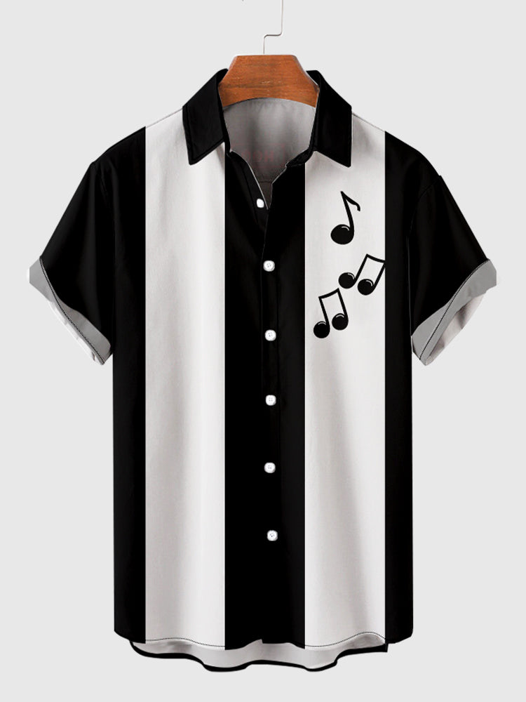 Nuova Moda Elementi Musicali Arte Hawaiana Note Stampa 3D Camicia a Maniche Corte Moda Camicie Hawaiane Per Uomo Harajuku
