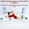 Wall Mounted Christmas Cat Hammock Removable Breathable Mesh Cat Window Perch with Suction Cup Jumping Platform