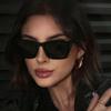 Petites Lunettes de Soleil Carrées Femmes Hommes Vintage Mode Féminin Masculin Miroir Clair Designer Lunettes de Marque Noir Lunettes de Soleil