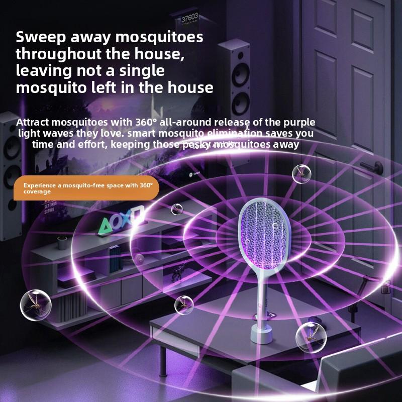 Rechargeable electric mosquito swatter , powerful lithium battery mosquito killer lamp, two-in-one mosquito repellent and killer device, fly swatter