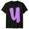Letter V Alphabet Initial Purple Mens T-Shirt Womens Tee Graphic Unisex Top