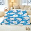 Soft Rabbit Print Flannel Blanket – Cozy Plush Throw with Fresh Colors, Ideal for Couch Naps, Dorm Beds, Home Decor, Halloween & Christmas