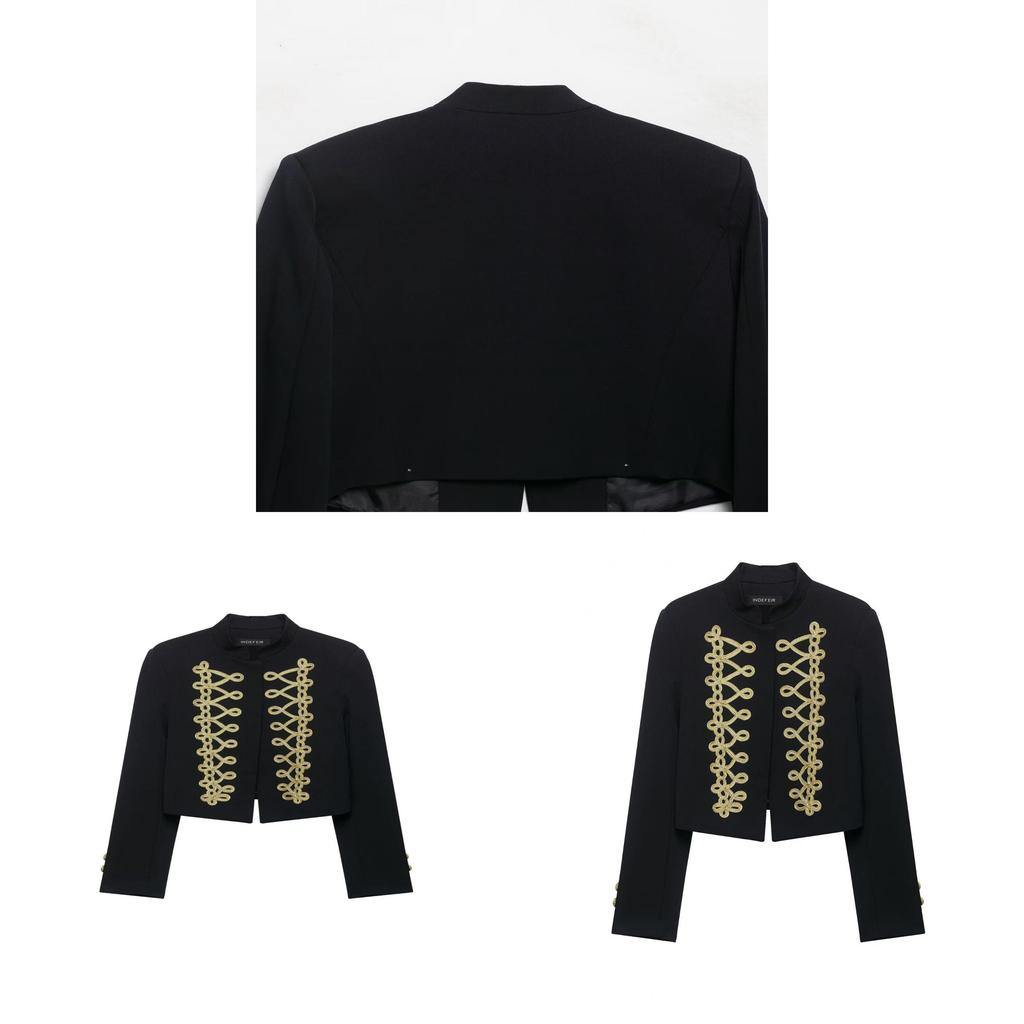 Napoleon Military Jacket For Women Long Sleeve Casual Autumn Outerwear With Button Details