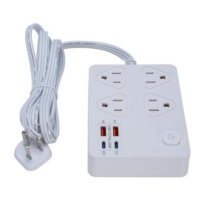 Ultra Thin Flat Plug Power Strip High Security Fast Charging Outlet Extender Strip with 20W Type C