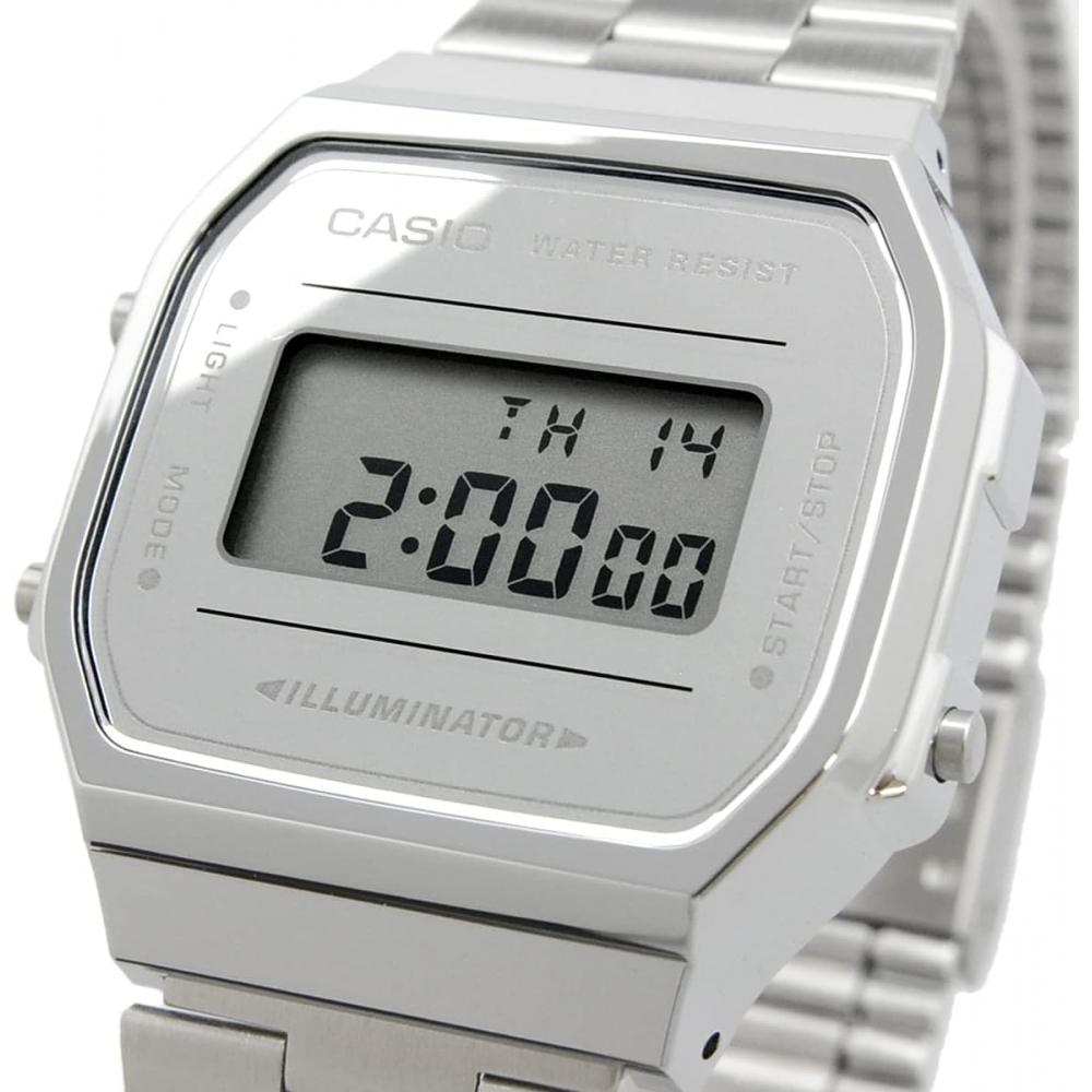 CaSio Vintage SerieS Digital Watch A168wem 7 Men S woMen S kidS Silver overSeaS