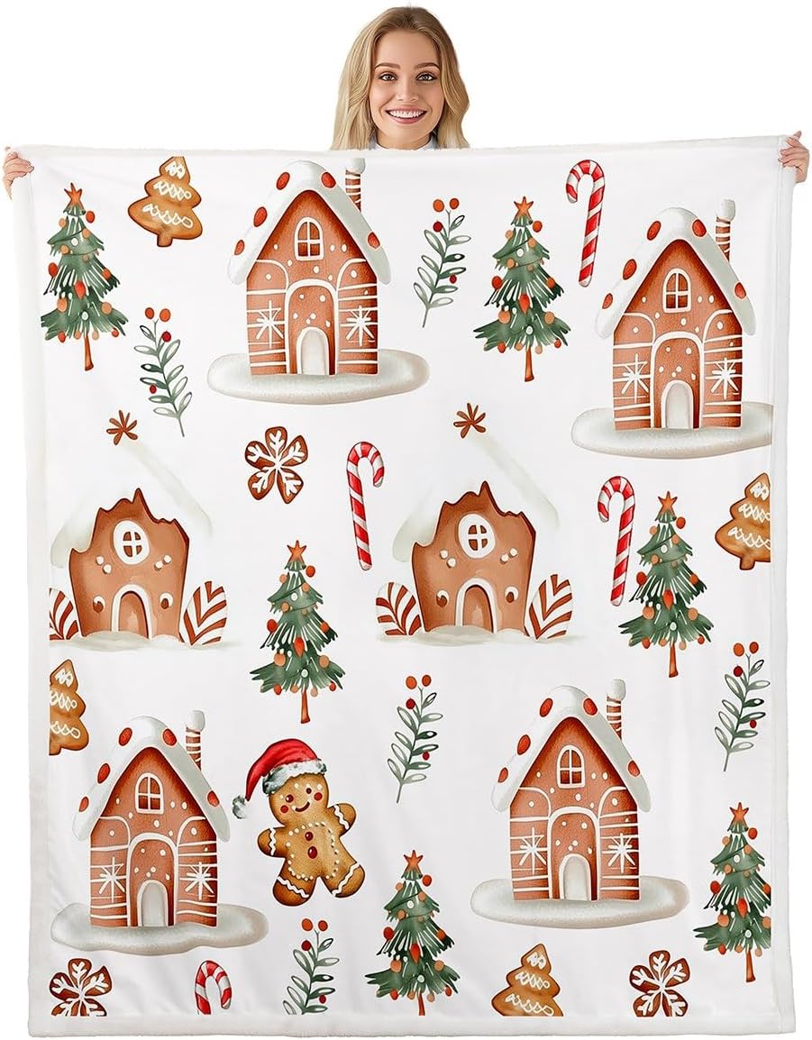 

Christmas Trees Throw Blanket Cartoon Pink Xmas Tree Snowflake Fleece Blanket New Year Theme Cozy Throws for Bed Couch Sofa 30x40in