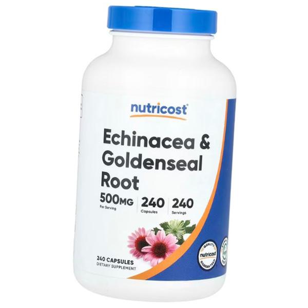 Экстракт эхинацеи и желтокореня, Echinacea and Goldenseal Root, Nutricost  240капс (71647072)