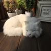Sleeping Realistic Cat Plush Fake Fur Animal Toy Home Decor Photography Props