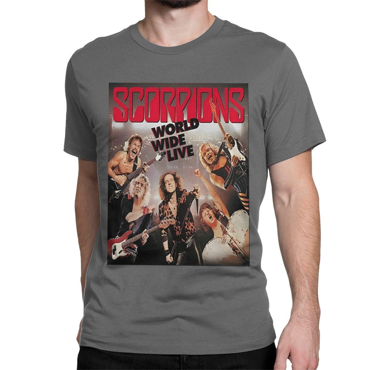 

Футболки Scorpions Heavy Metal для мужчин женщин Футболки с новинками рок-группы 100% хлопок Футболки с коротким рукавом Одежда больших размеров L