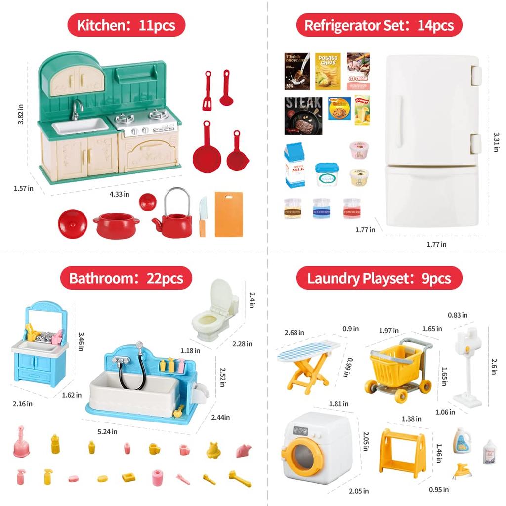 1:12 Miniature Toy House Furniture Set Montessori Kitchen Toy Mini Dollhouse Accessories Miniature Pretend Play Girl Gifts Toys