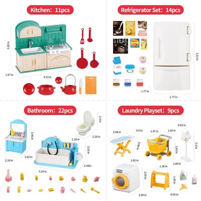 1:12 Miniature Toy House Furniture Set Montessori Kitchen Toy Mini Dollhouse Accessories Miniature Pretend Play Girl Gifts Toys