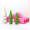 DIY 3 Layer Christmas Tree Candle Silicone Mold Vase Shape Striped Cylindrical Candle Mould Gypsum Molds Christmas Gift