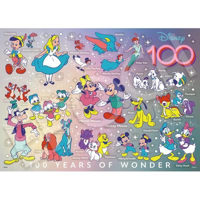 Epoch 500-teiliges Puzzle Disney 100 YEARS OF WONDER [Puzzle-Dekorationscollage] (38 x 53cm) mit Kleber und Spachtel mit Deko-Aufkleber inklusive