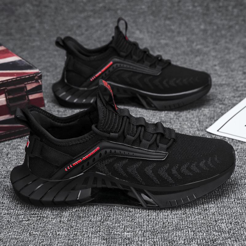 Men's Shoes Summer Breathable Mesh Shoes Men's Versatile Running Flying Woven Mesh Sports Casual Men's Black Trendy Shoes 2025