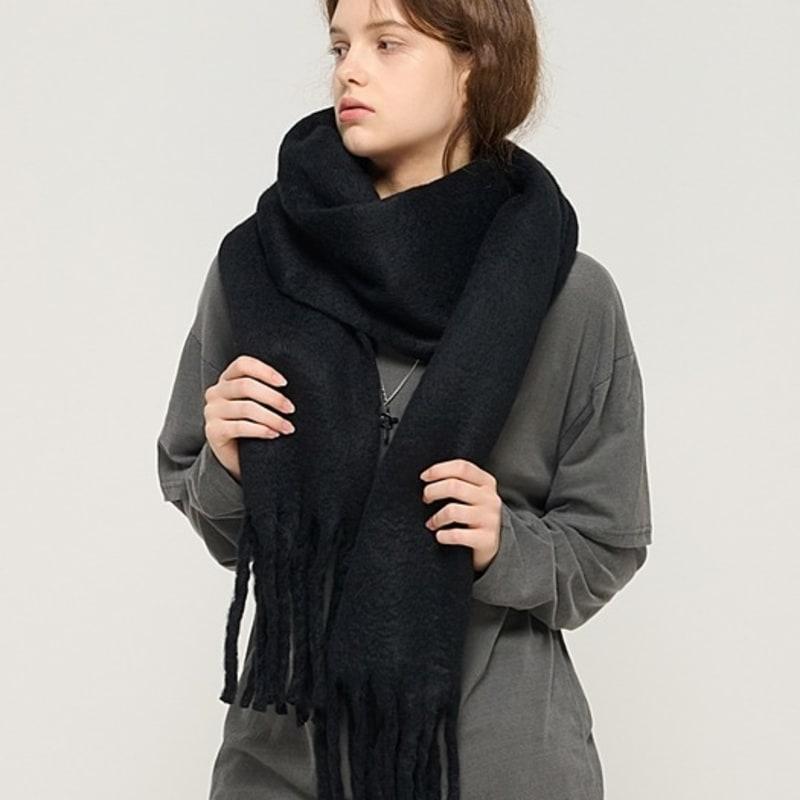 CARGOBROS Weicher Farbvolumen Langer Schal (Schwarz)