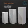 Bröllop Vit Fyrkantig Pelare & Cylindriska Dessertbordsdekorationer för Gångdekoration