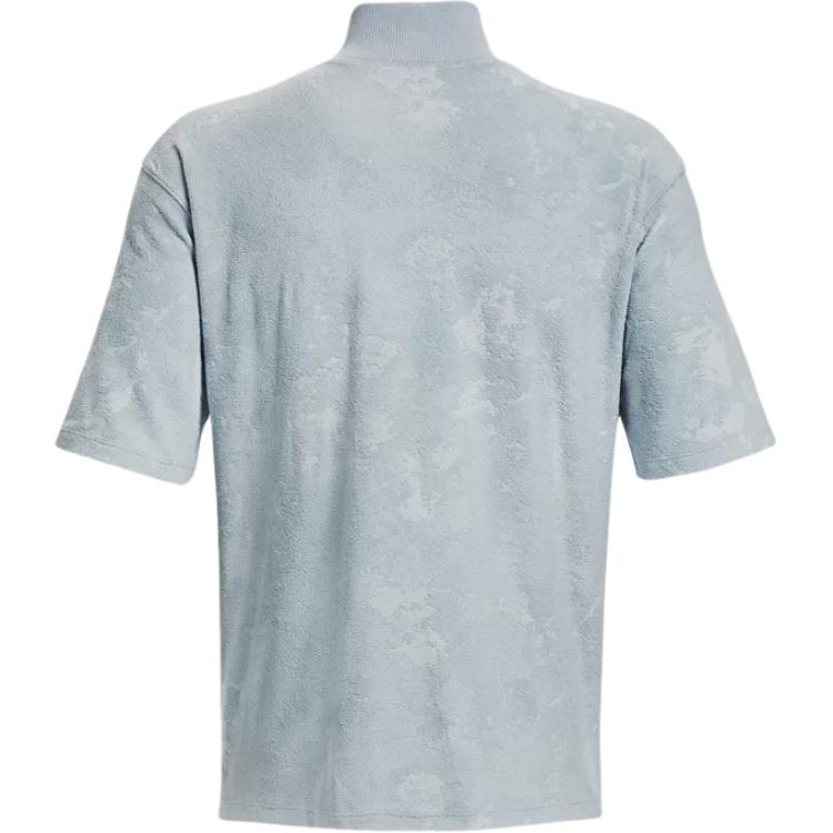 Under Armour Journey Washed Embossed Half-Zip Stand-Collar Short-Sleeve T-Shirt Men Tops Harbor-Blue 1377178-465